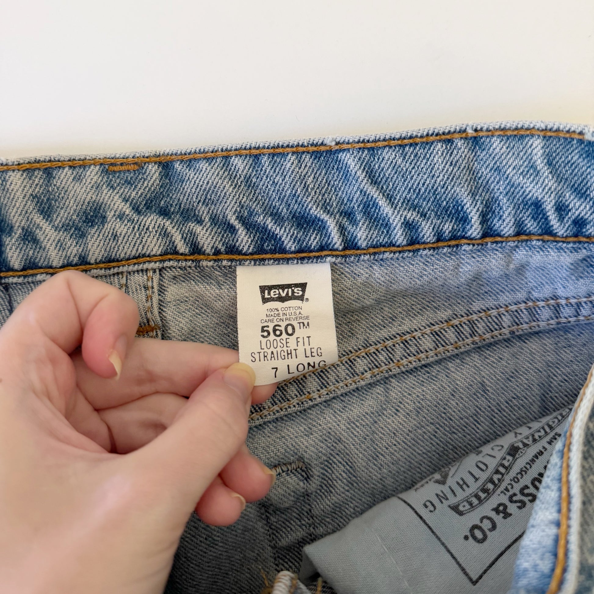Levi's 560 Vintage '96 Loose Fit Straight Leg Jeans Size 7 Long