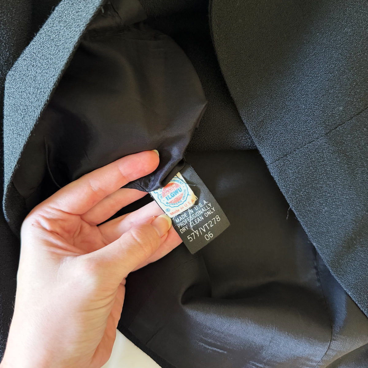 E.R. Gerard For Renlyn Vintage 90s Wool Collarless Blazer Jacket Black Size 6