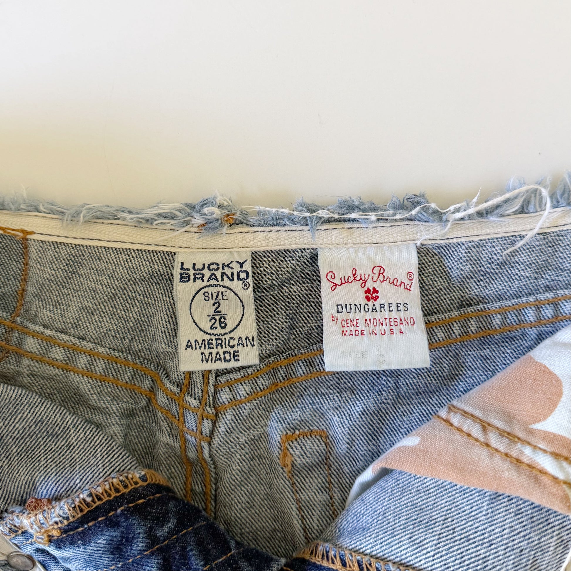 Lucky Brand Dungarees Vintage Y2K Raw Hems Denim Skirt Size 2/26