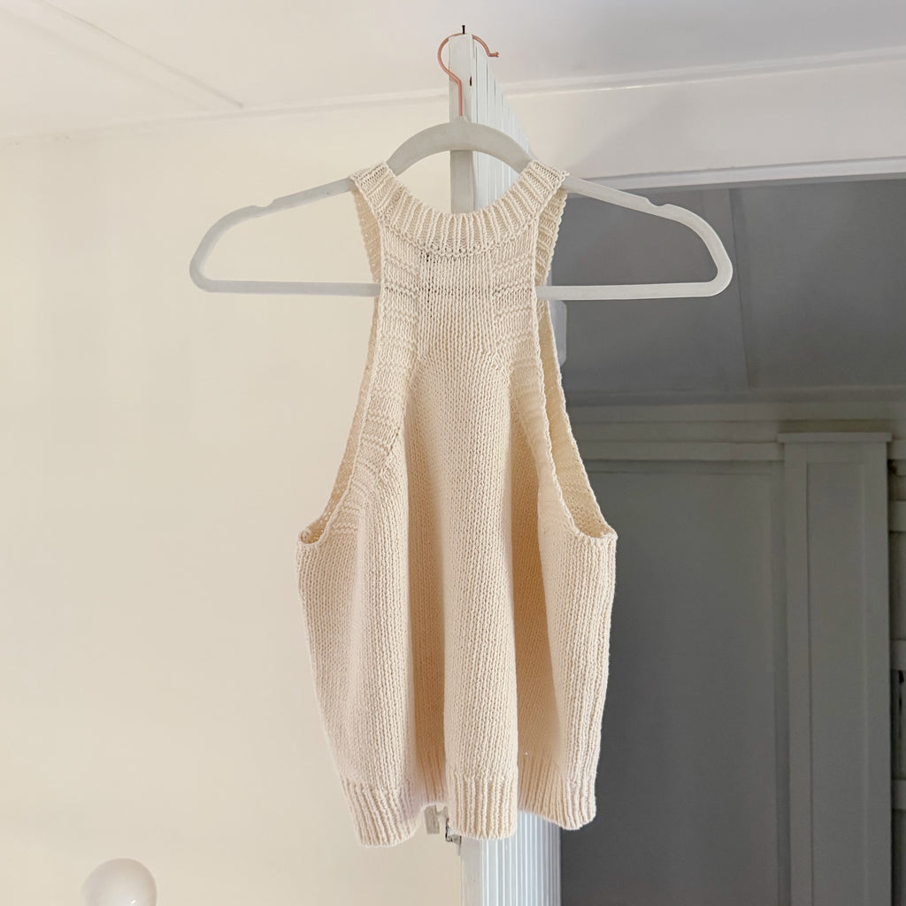 Leha Mate Knit Halter Top in Ivory NWT OS