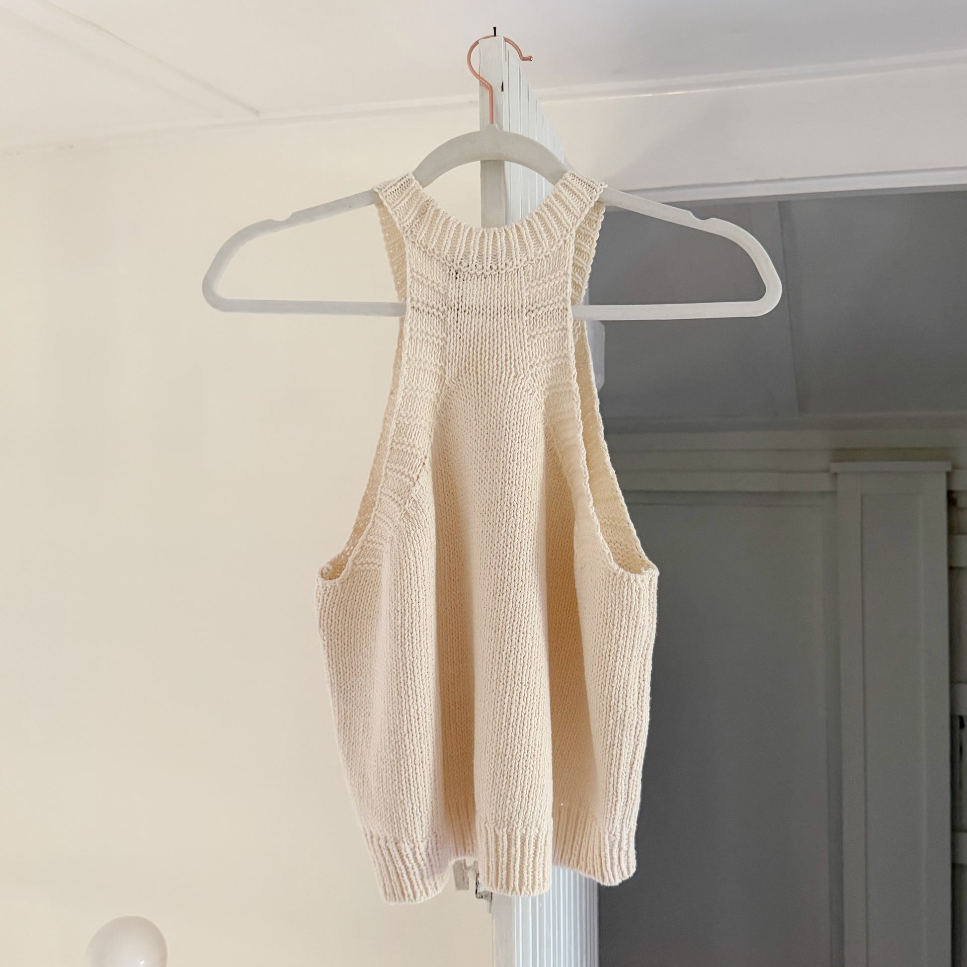 Leha Mate Knit Halter Top in Ivory NWT OS