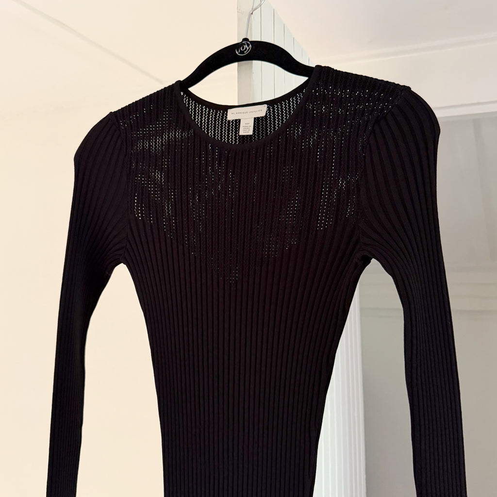 ML Monique Lhuillier Sona Knit Contrast Trim Mini Dress Size XSP