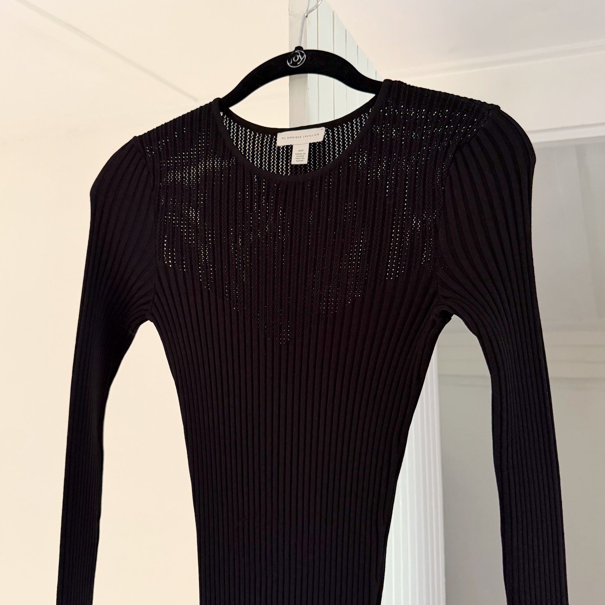ML Monique Lhuillier Sona Knit Contrast Trim Mini Dress Size XSP
