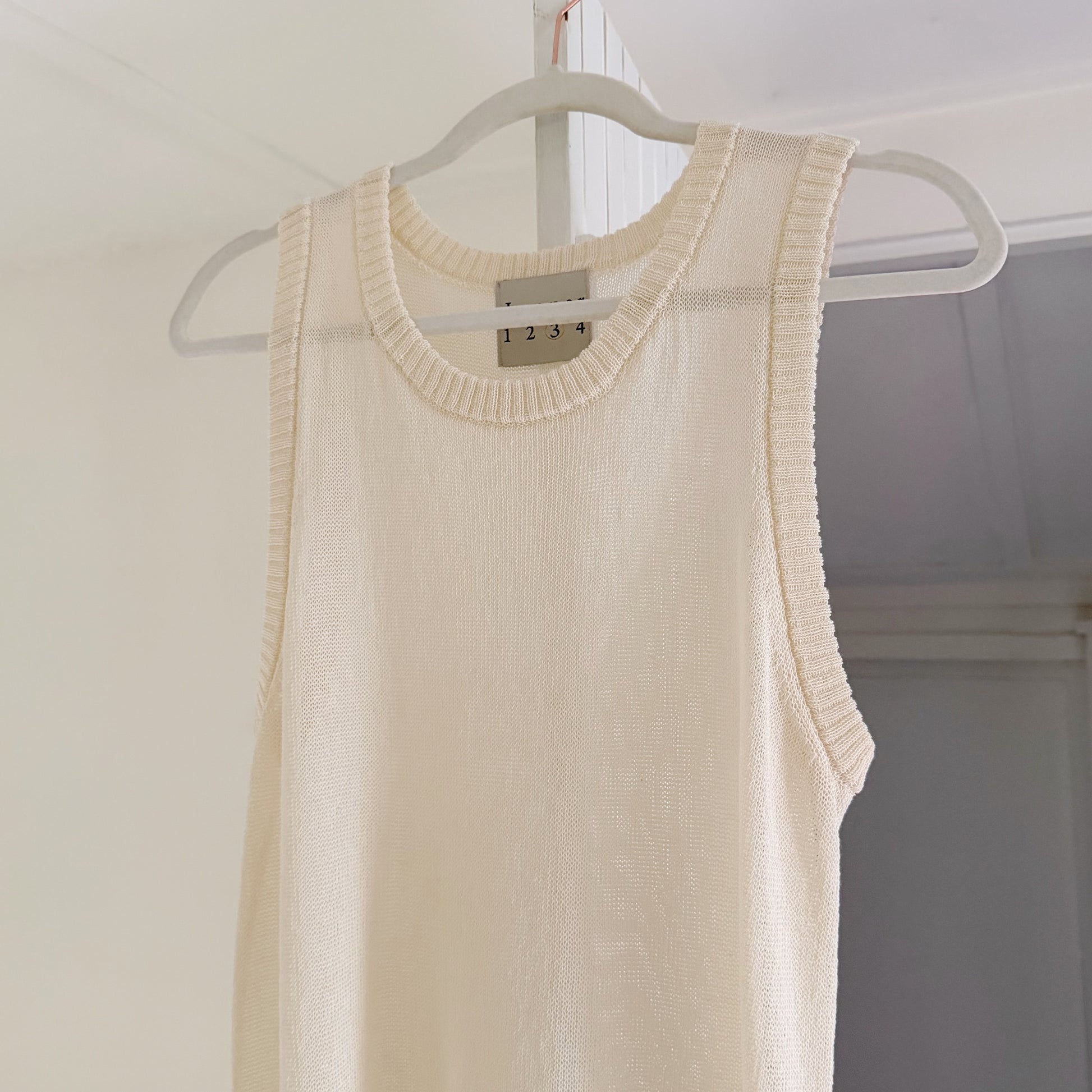 Jumper 1234 Linen Cotton Knit Sweater Vest Tank in Dawn Size 3