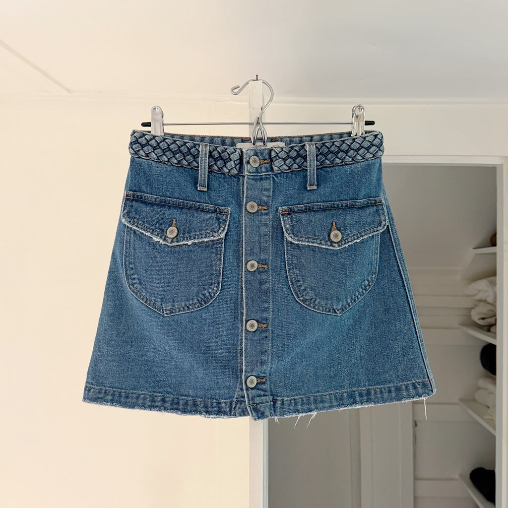 Tularosa Madelyn Denim Mini Skirt in Fuji Size 25
