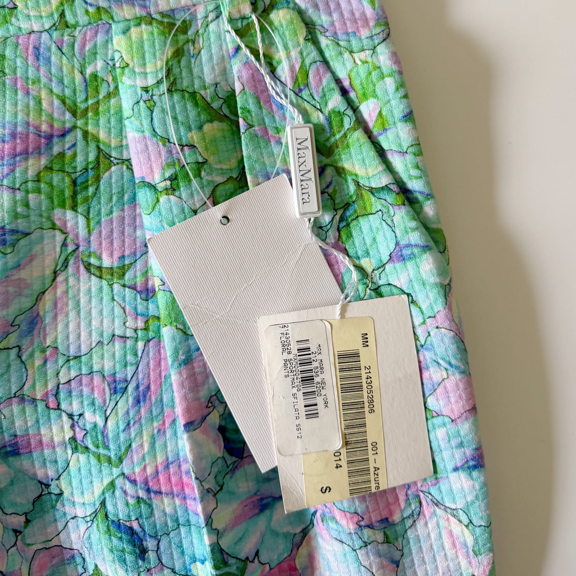 Sportmax SS12 Floral Pleated Bermuda Shorts in Azure NWT