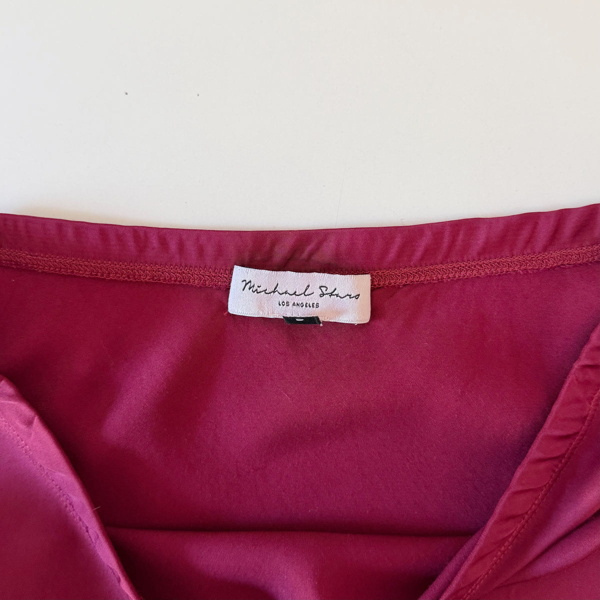 Michael Stars Drea Satin Bias Cut Midi Skirt in Pinot Size M