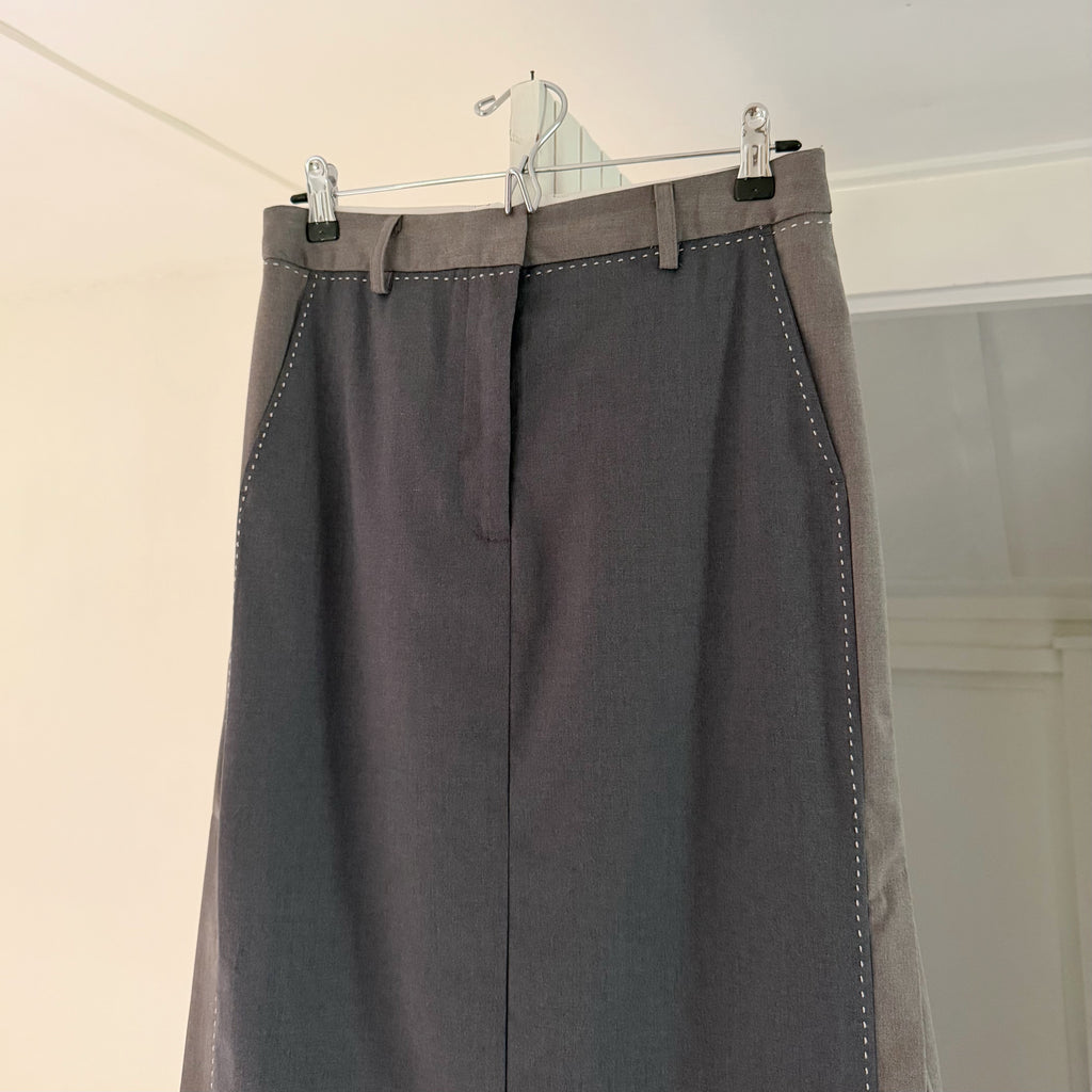 Remain Birger Christensen Two Color Maxi Skirt in Castlerock Combo Size M