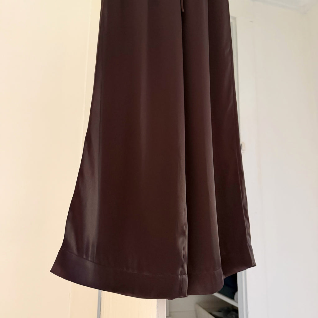 & Other Stories Drawstring Satin Trousers in Dark Brown NWT Size 0