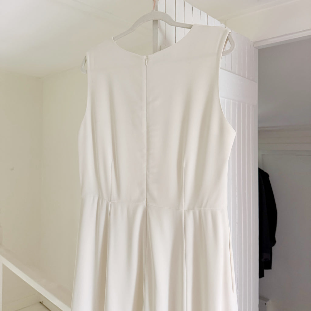 Co Collection Sleeveless High-Low Midi Dress in Ivory Size XL