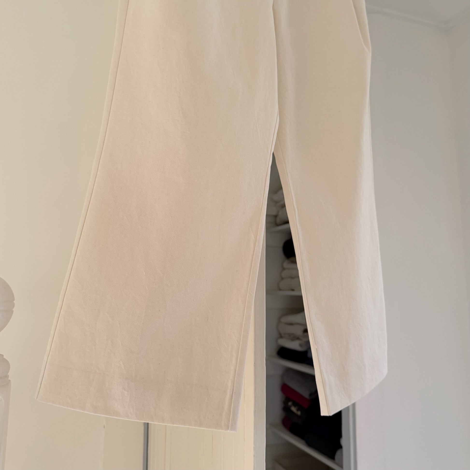 Something To Hold Caravan Wide Leg Cropped Trousers in Natural NWT Size S