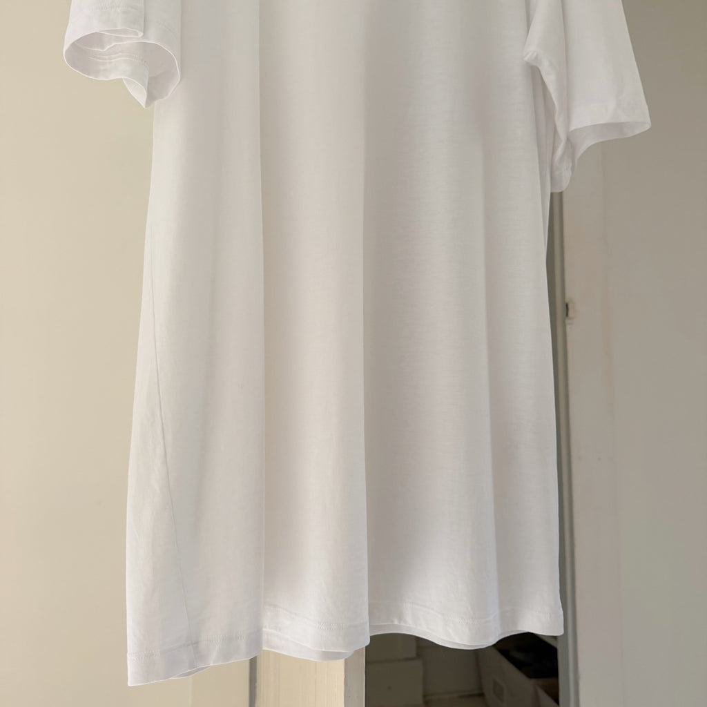 Toteme Tencel-Cotton Relaxed Tee Dress in White Size XS