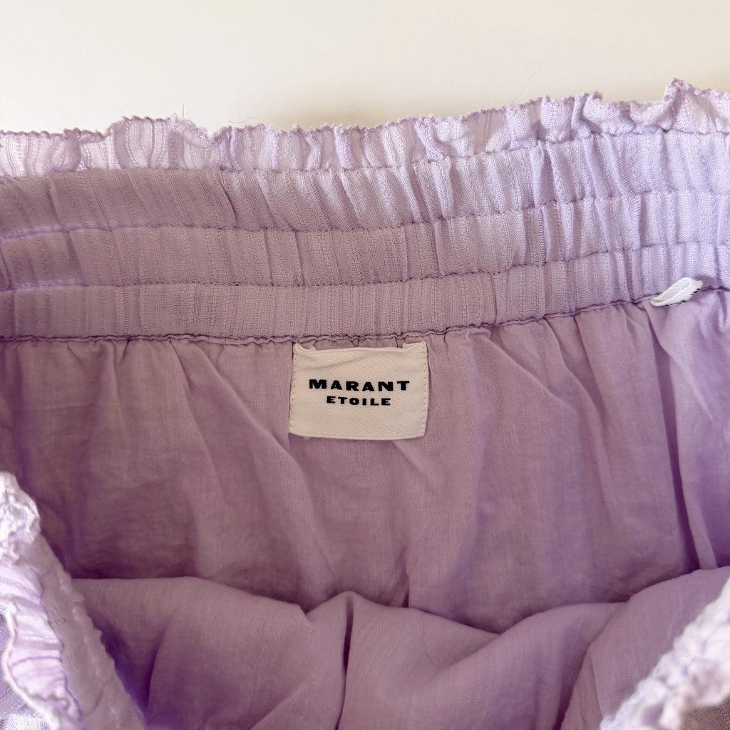 Isabel Marant Etoile Lioline Tiered Mini Skirt in Lilac Size 40