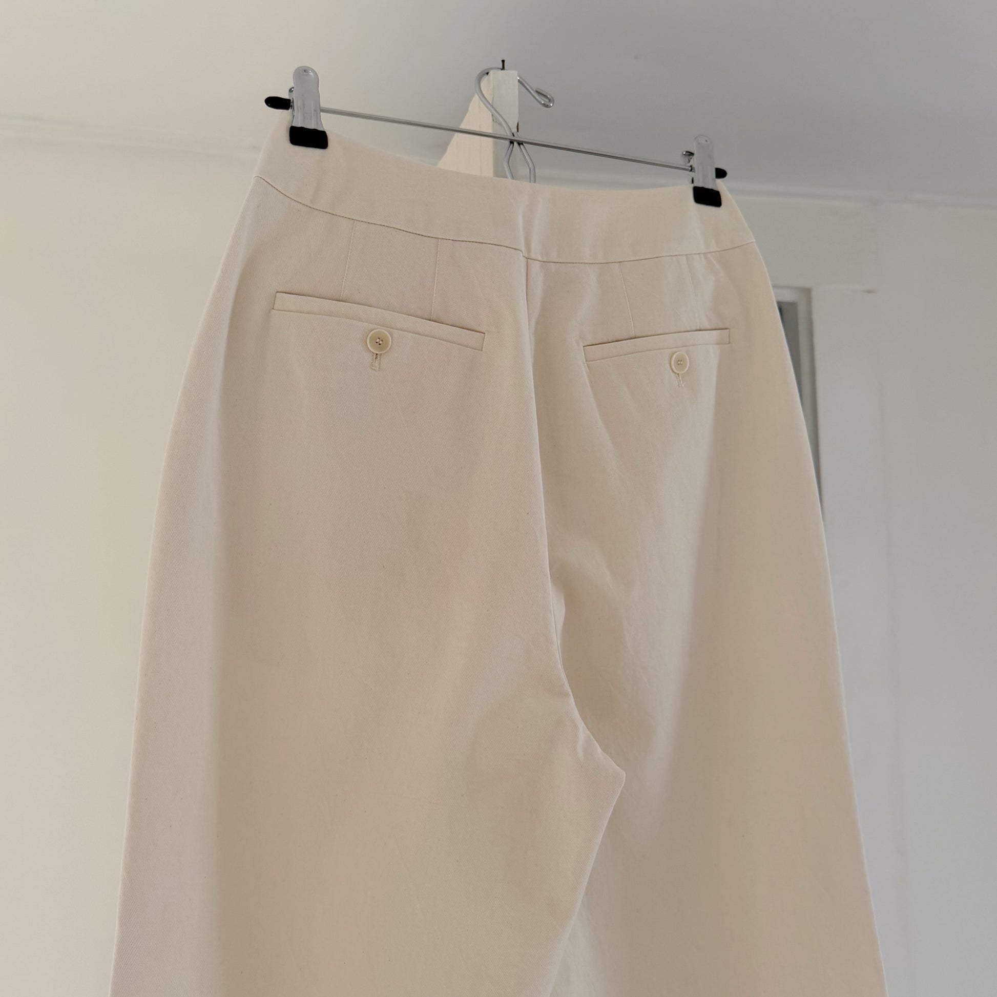 Something To Hold Caravan Wide Leg Cropped Trousers in Natural NWT Size S