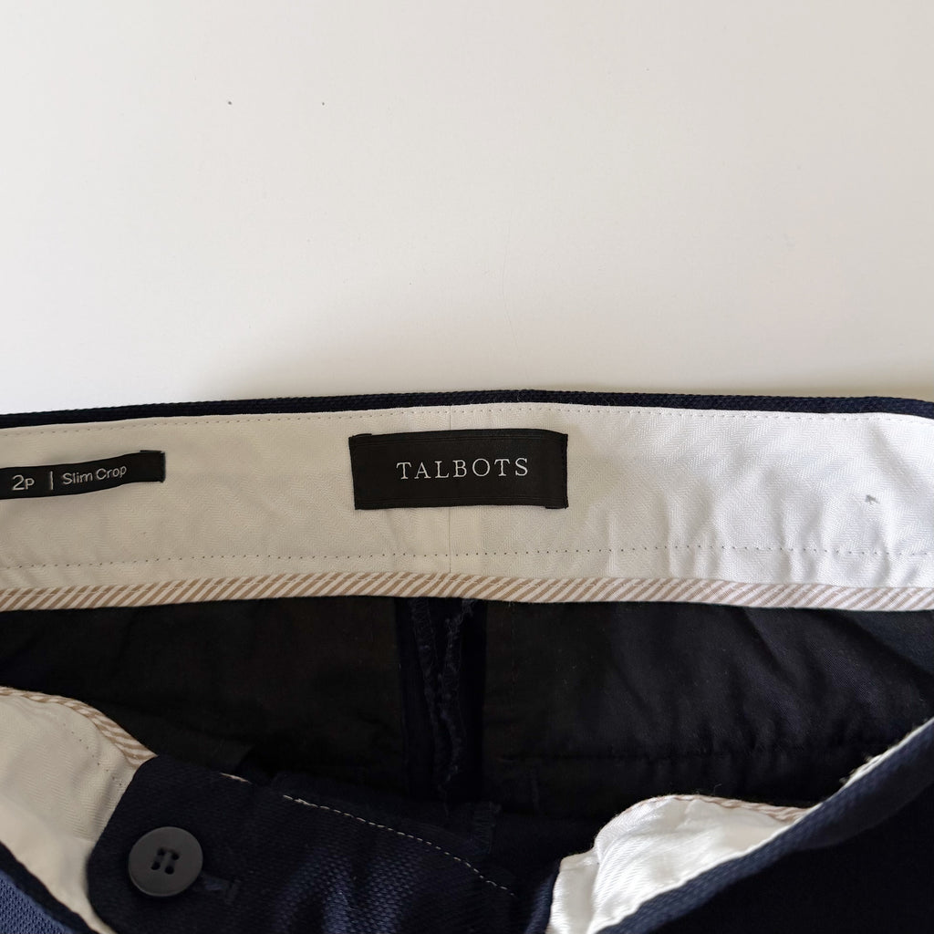 Talbots Slim Crop Capri Pants in Indigo Blue Size 2P