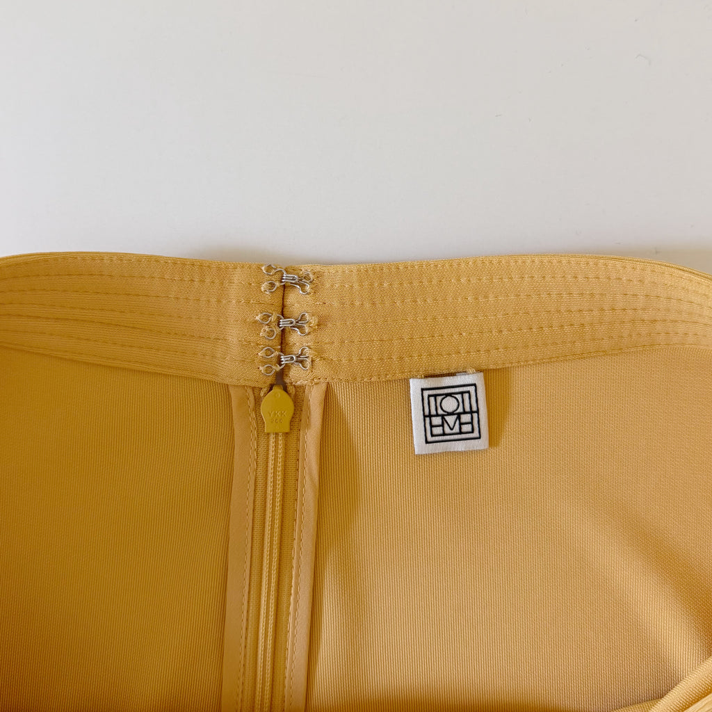 Toteme Fluid Jersey Midi Skirt in Cornsilk Size S