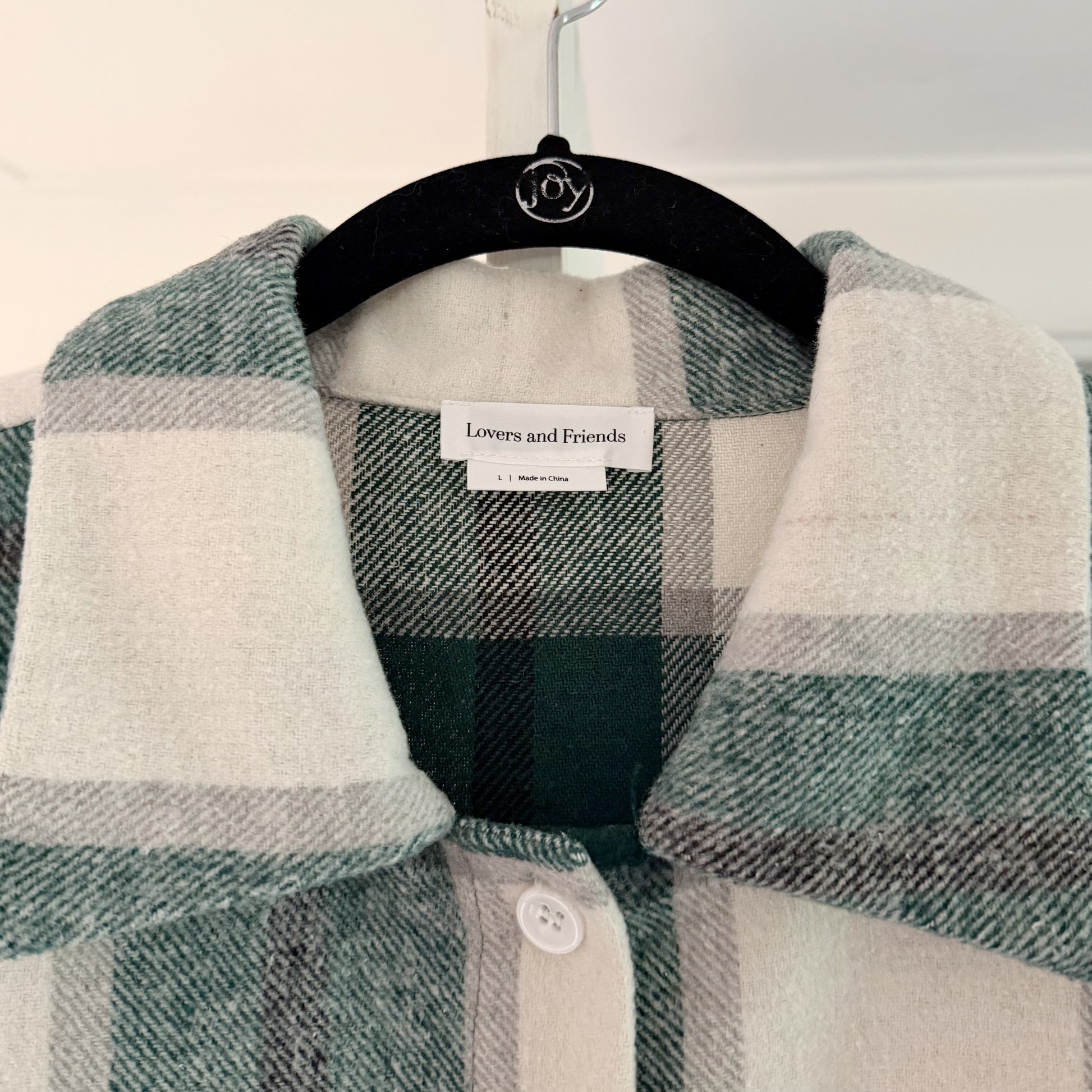 Lovers + Friends Kaianna Plaid Flannel Shacket in Green Multi Size L