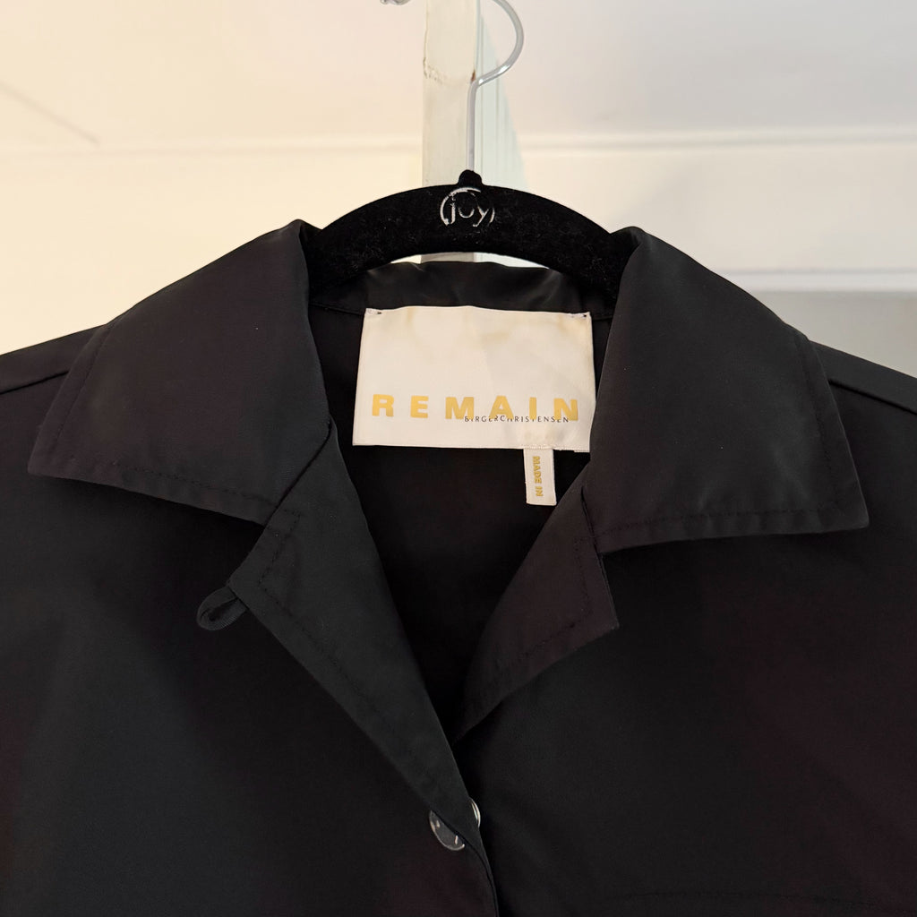 Remain Birger Christensen Storm Mini Shirt Dress in Black Size US 2