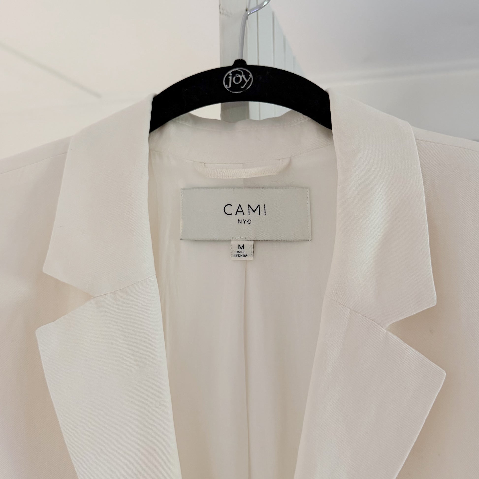 Cami NYC Owen Silk Linen Blazer Jacket in White Size M