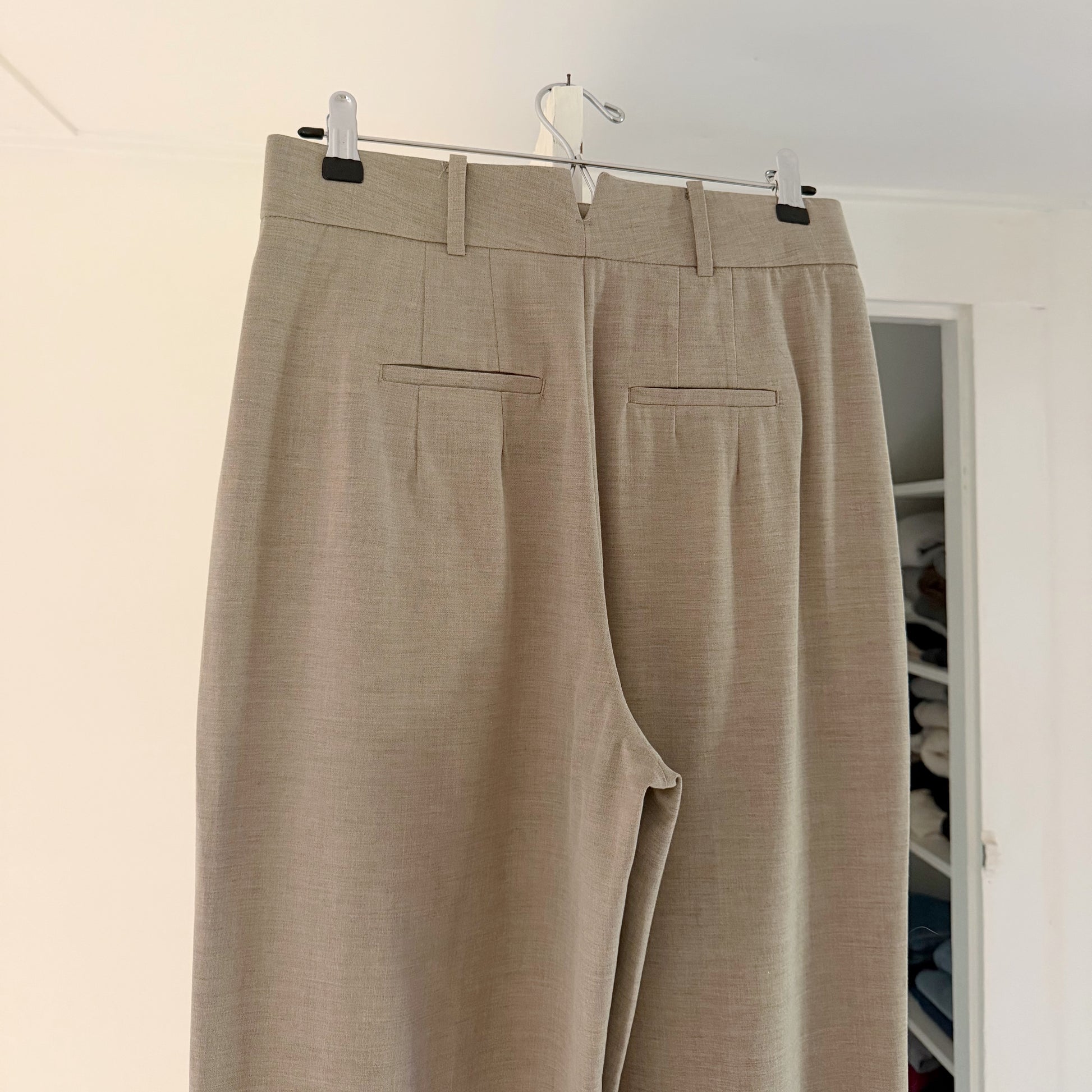 The Frankie Shop Gelso Pleated Trousers in Taupe Melange NWT Size S