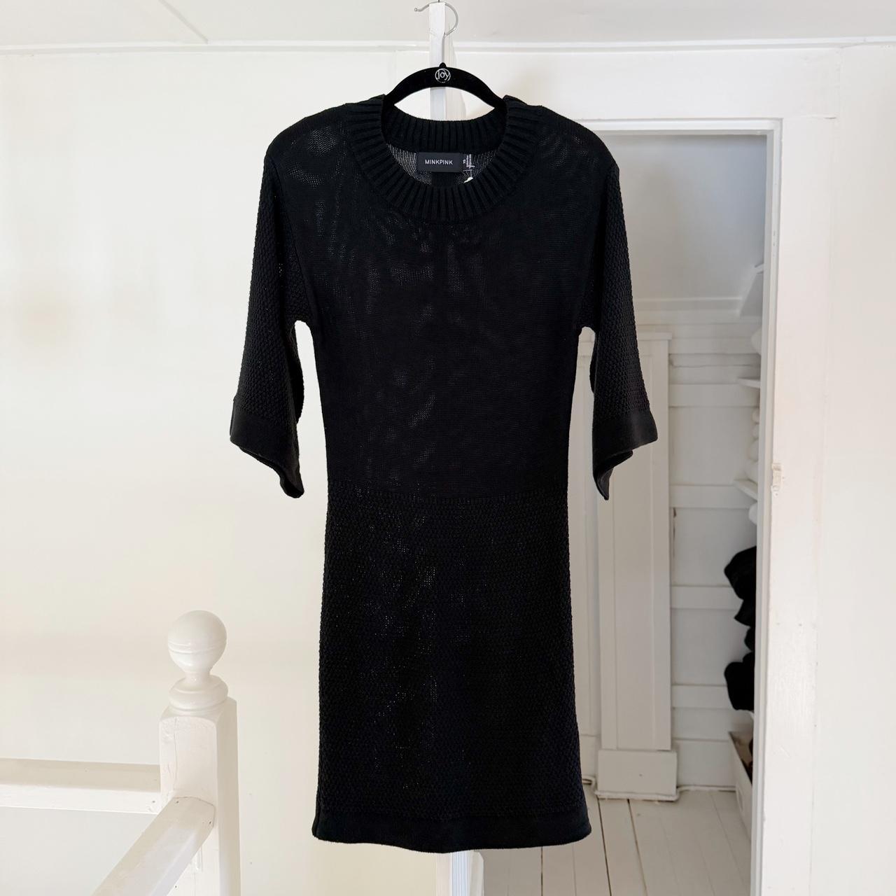 MinkPink Florish Seed Stitch Mini Sweater Dress in Black NWT Size XS