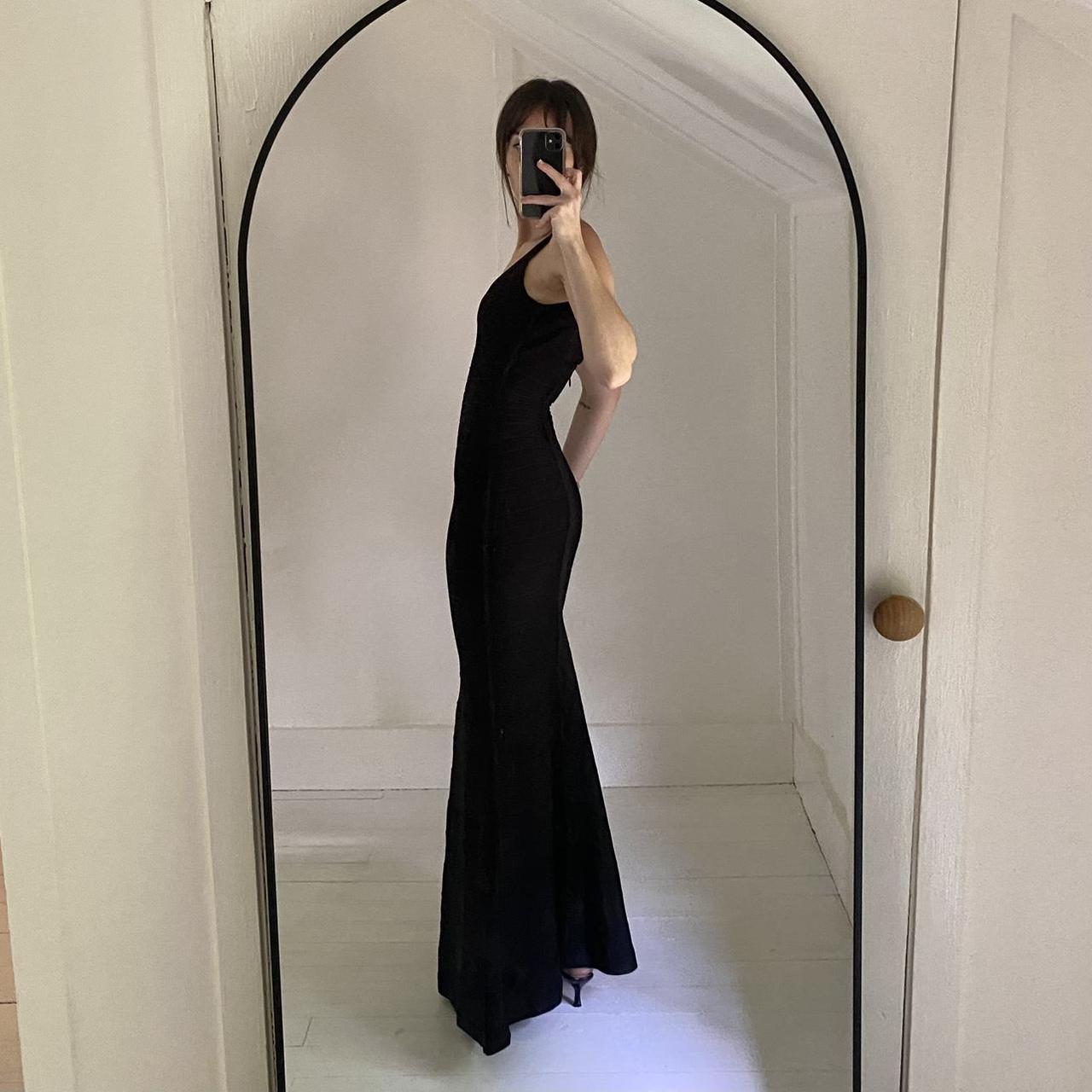 Herve Leger Scoop Neck Bandage Mermaid Gown in Black Size XS