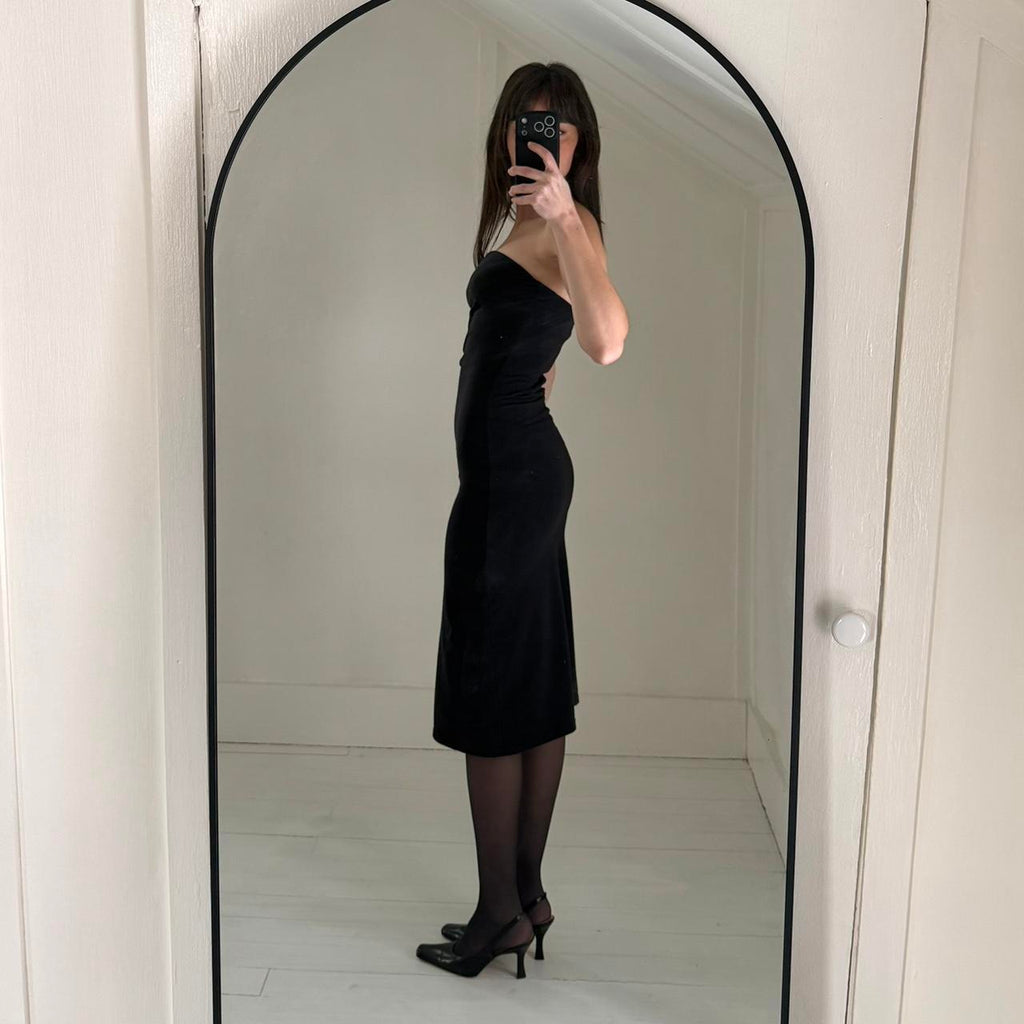 Moda International Vintage Y2K Strapless Bodycon Midi Dress Size XS