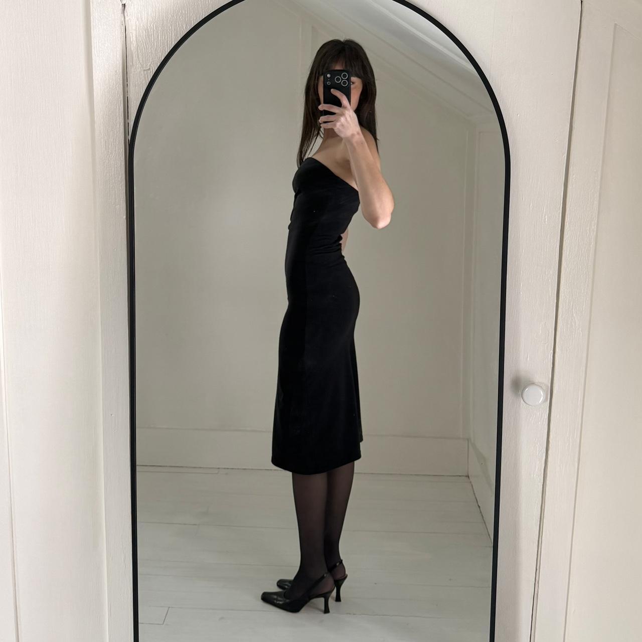 Moda International Vintage Y2K Strapless Bodycon Midi Dress Size XS