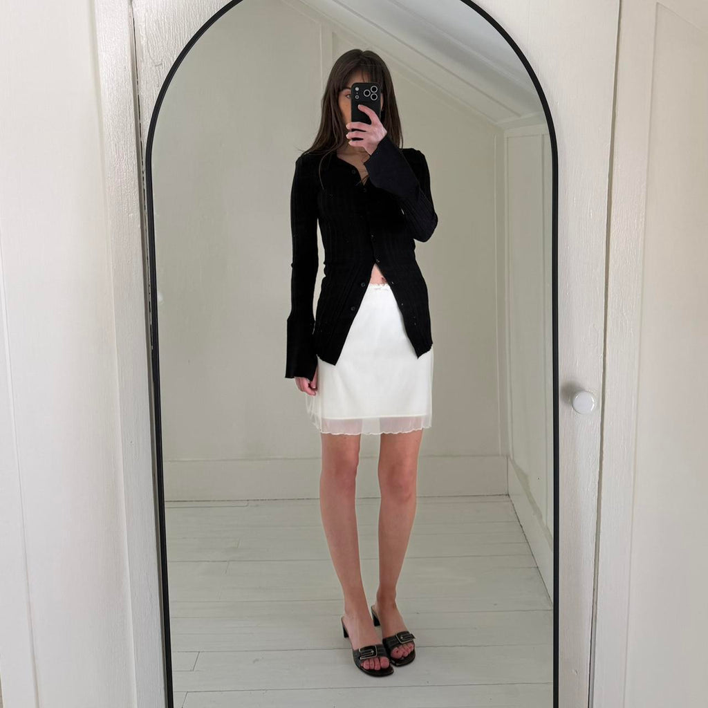 Brandy Melville Ciara Mesh Overlay Mini Skirt OS
