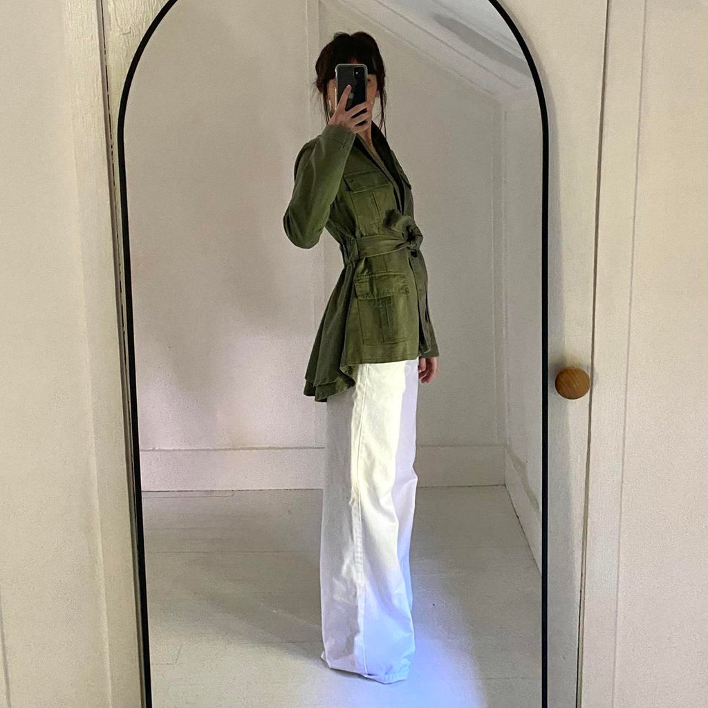 Marissa Webb Iona Peplum Hem Military Jacket Size S