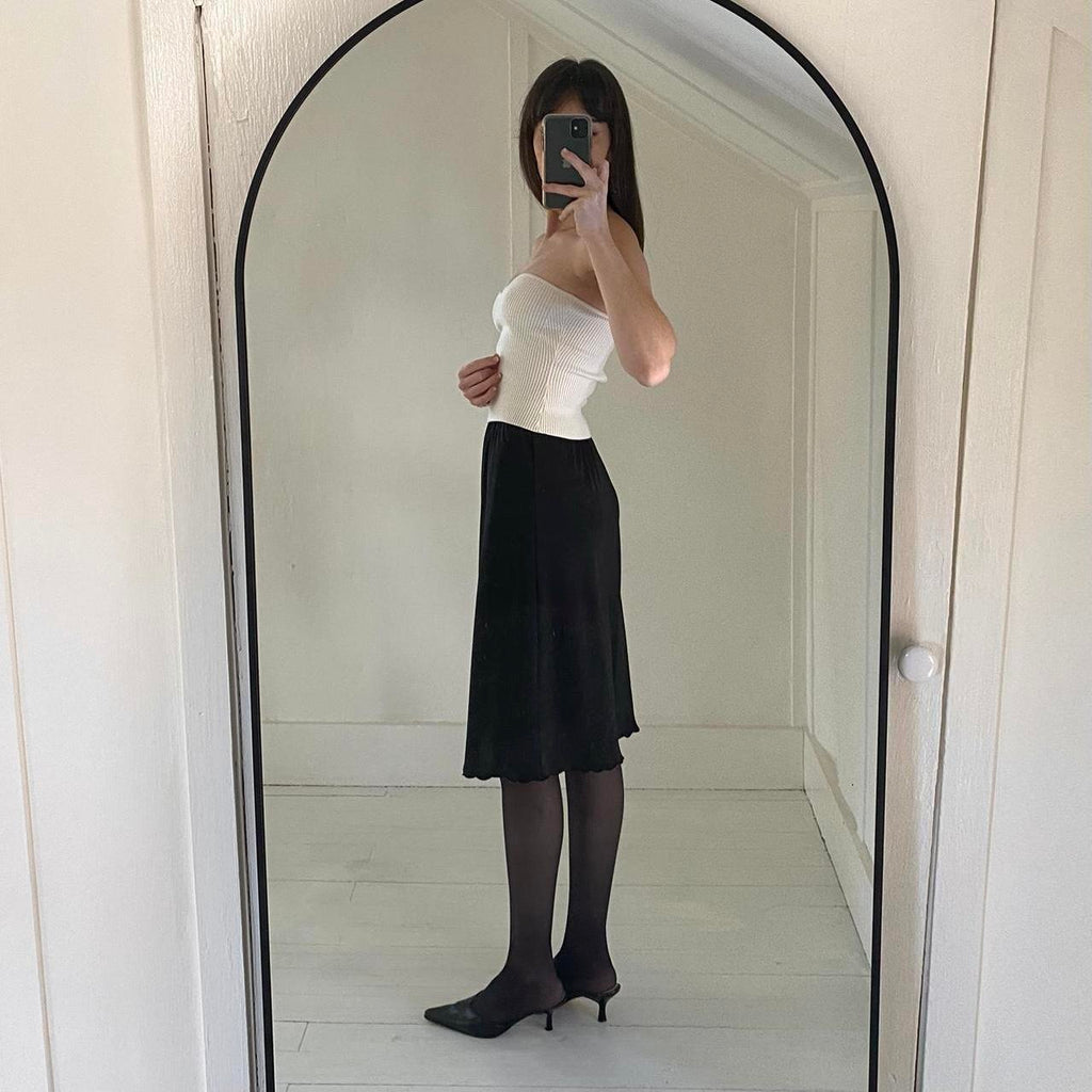 Sara Beth Vintage 80s Satin Midi Slip Skirt Size S