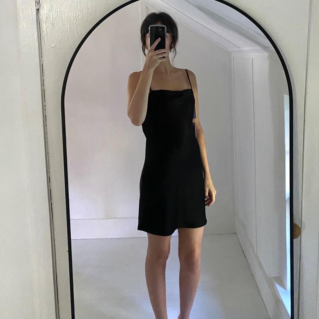 Babaton / Aritzia Encore Satin Mini Slip Dress in Black NWT Size XS