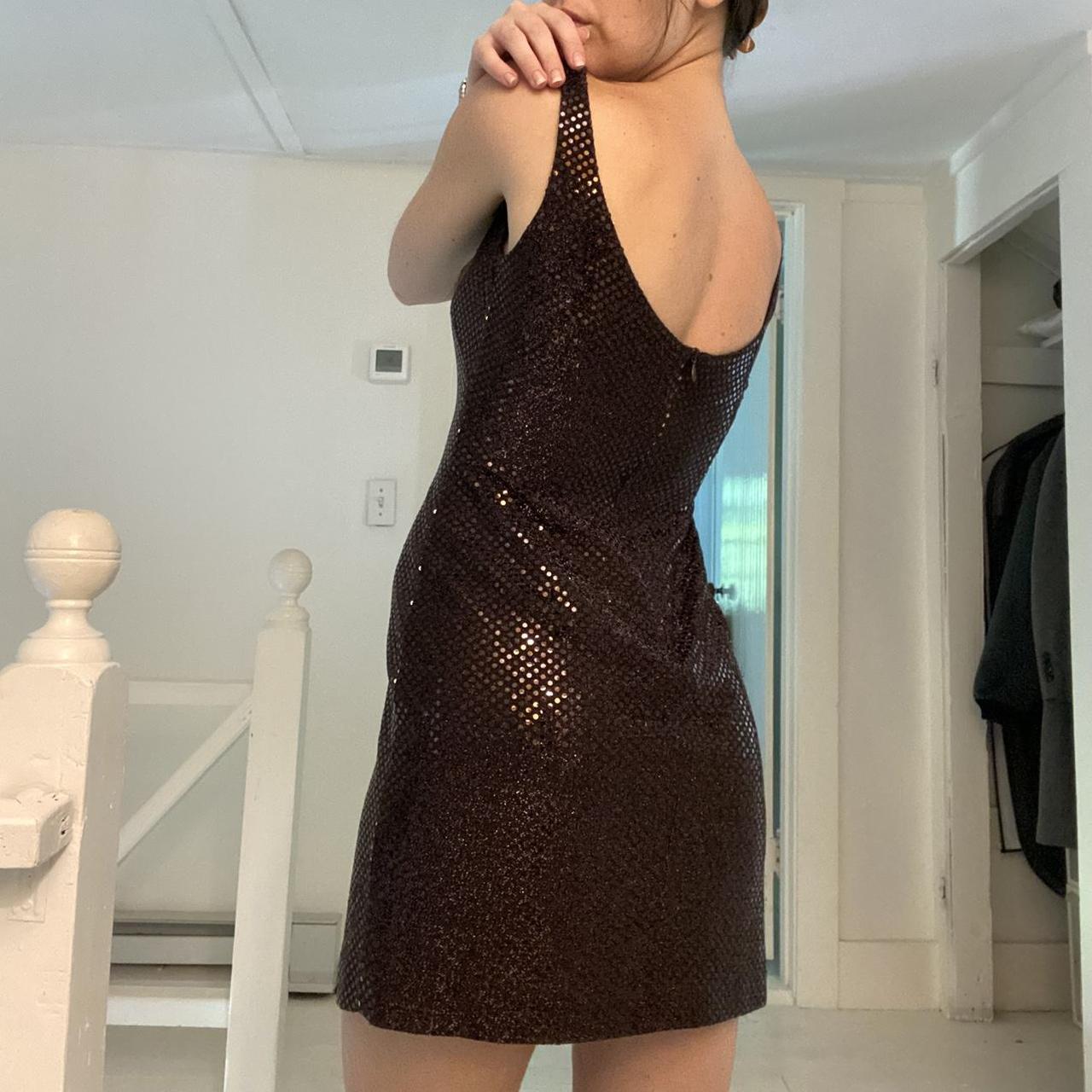 Hugo Buscati Collection Vintage 90s Metallic Sequin Mini Dress Size 2