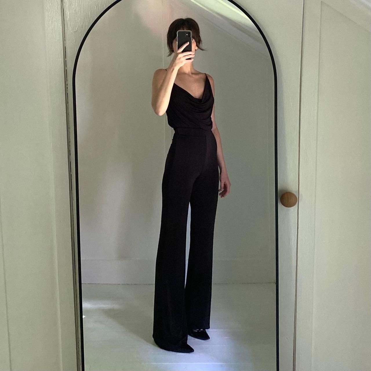 Misha Collection Moira Cowl Neck Pantsuit in Black Size 0