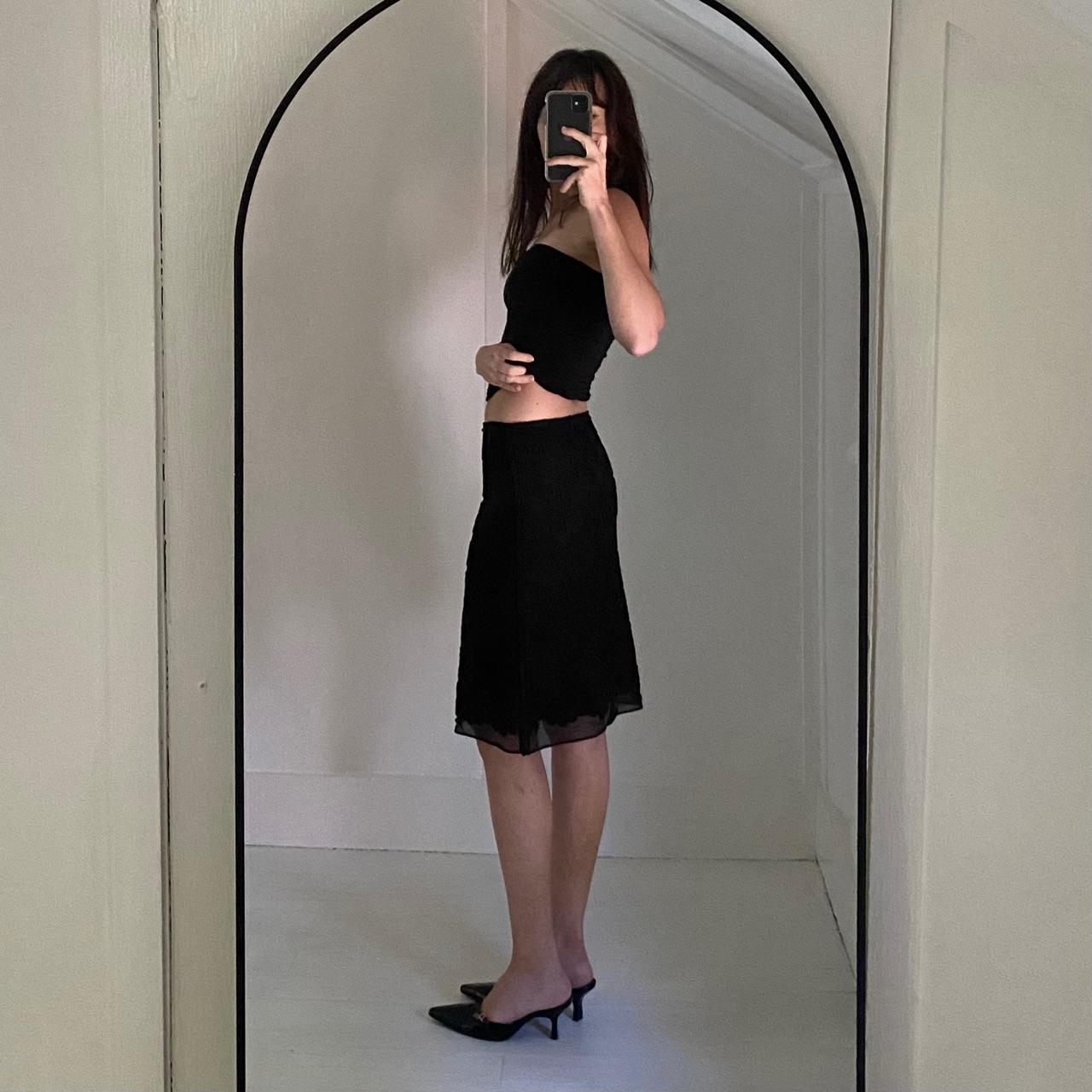 Leon Max Floral Embroidered Pencil Skirt Black Size 0