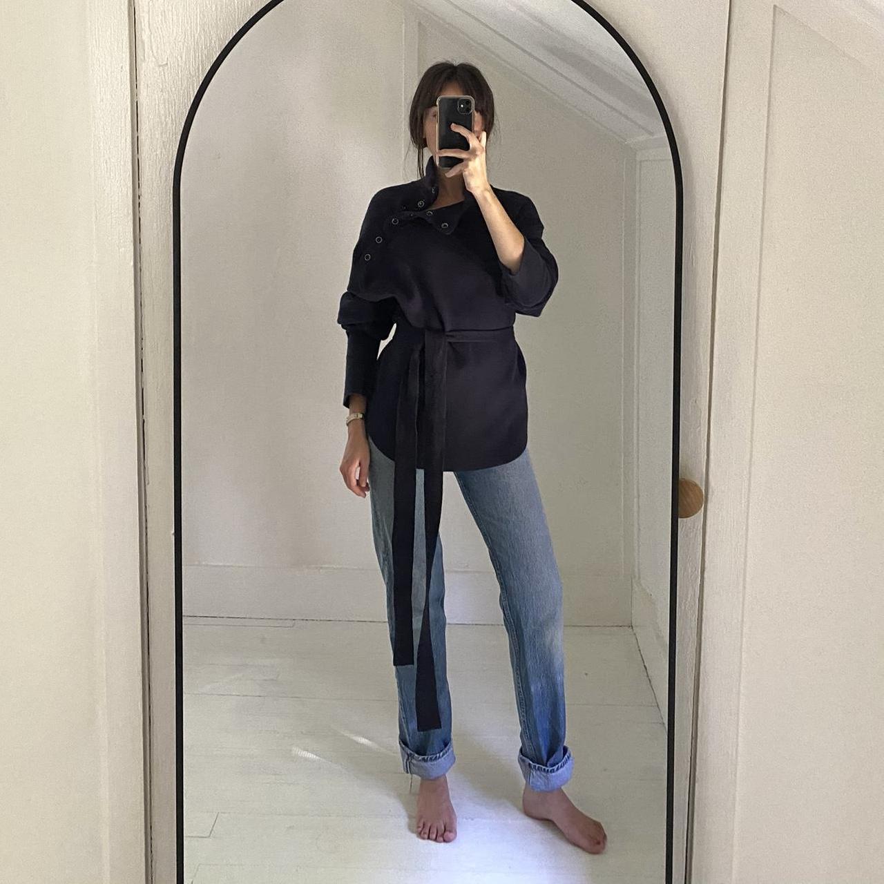 Moth / Anthropologie Tie Waist Mock Neck Poncho Sweater Size M