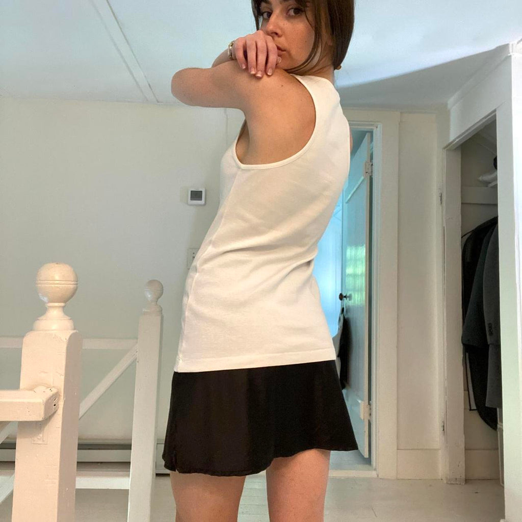 Helmut Lang Stacked Logo Tank Top in Chalk White Size S