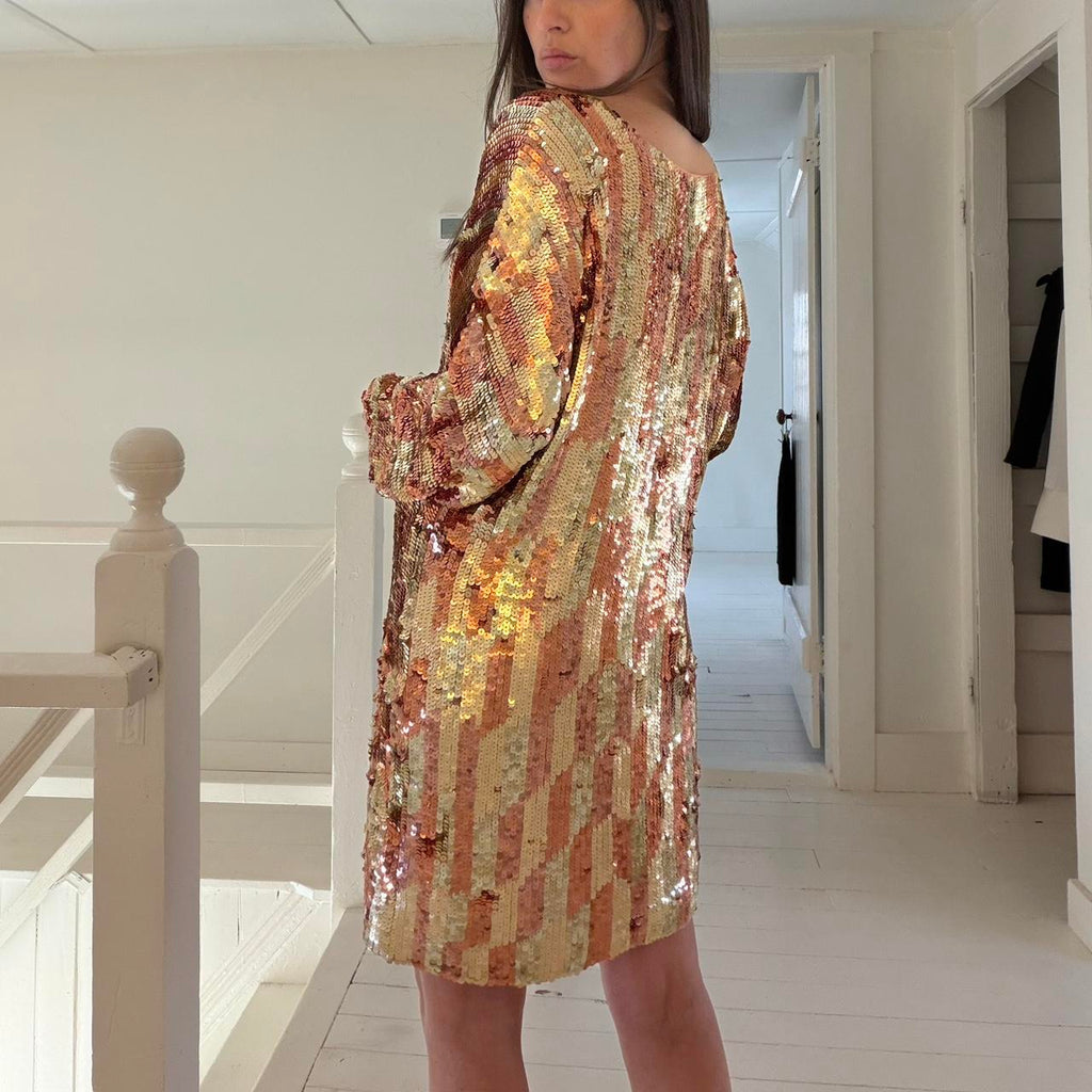 Jen’s Pirate Booty Boombox Sequin Mini Dress in Checkered Sunset Size XS/S