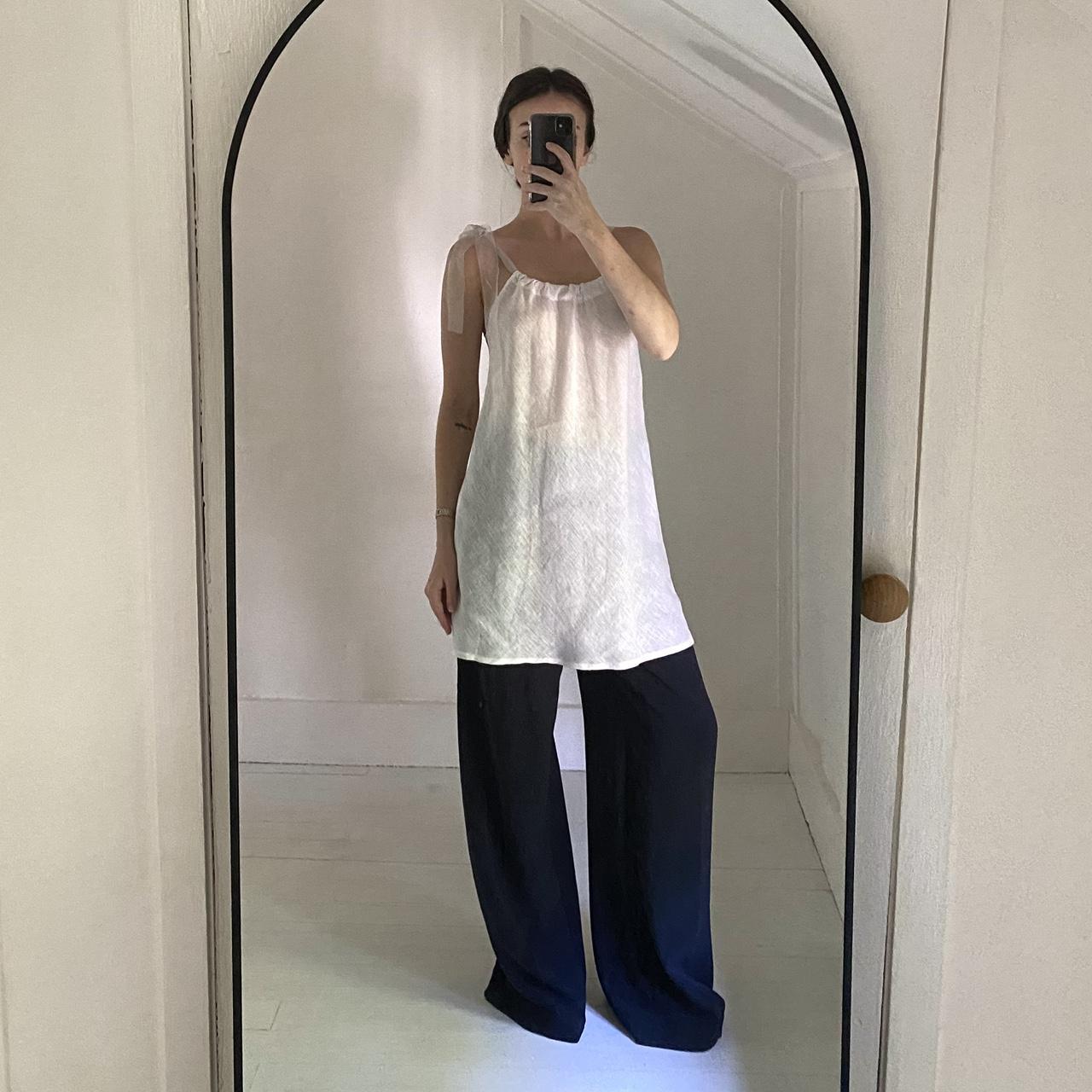 Divertimento Organza Strap Linen Tunic Top Size 1