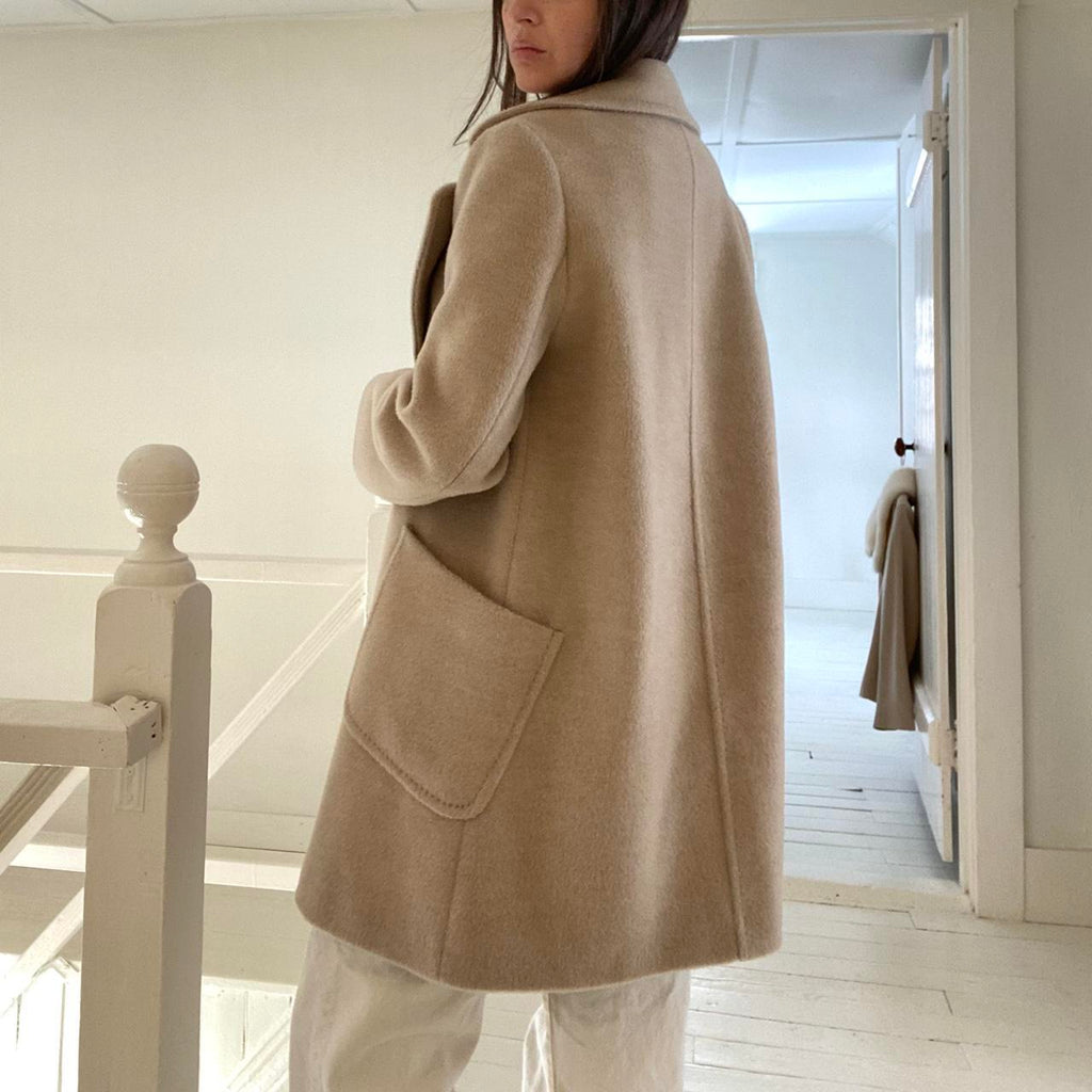 Elegant Prosper Sheep Fur Fleece Wrap Coat Size 3