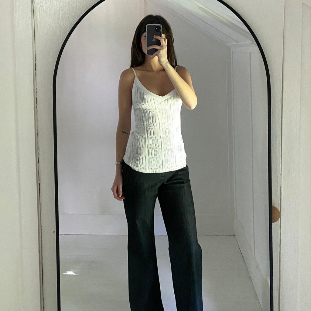 Rayure Paris Vintage Y2K Pleated Tank Top Size 5