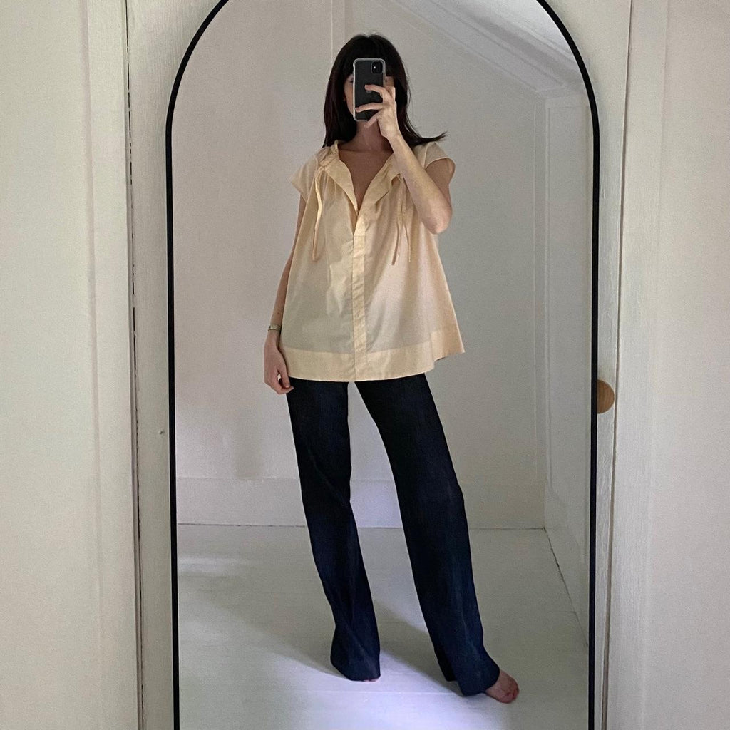 Soeur Tanger Poplin Shirt in Creme Size FR 38