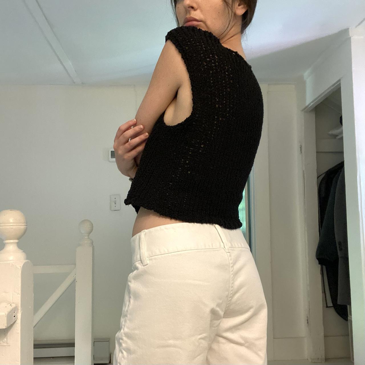 TheOpen Product Open Front Knit Top in Black Size 1