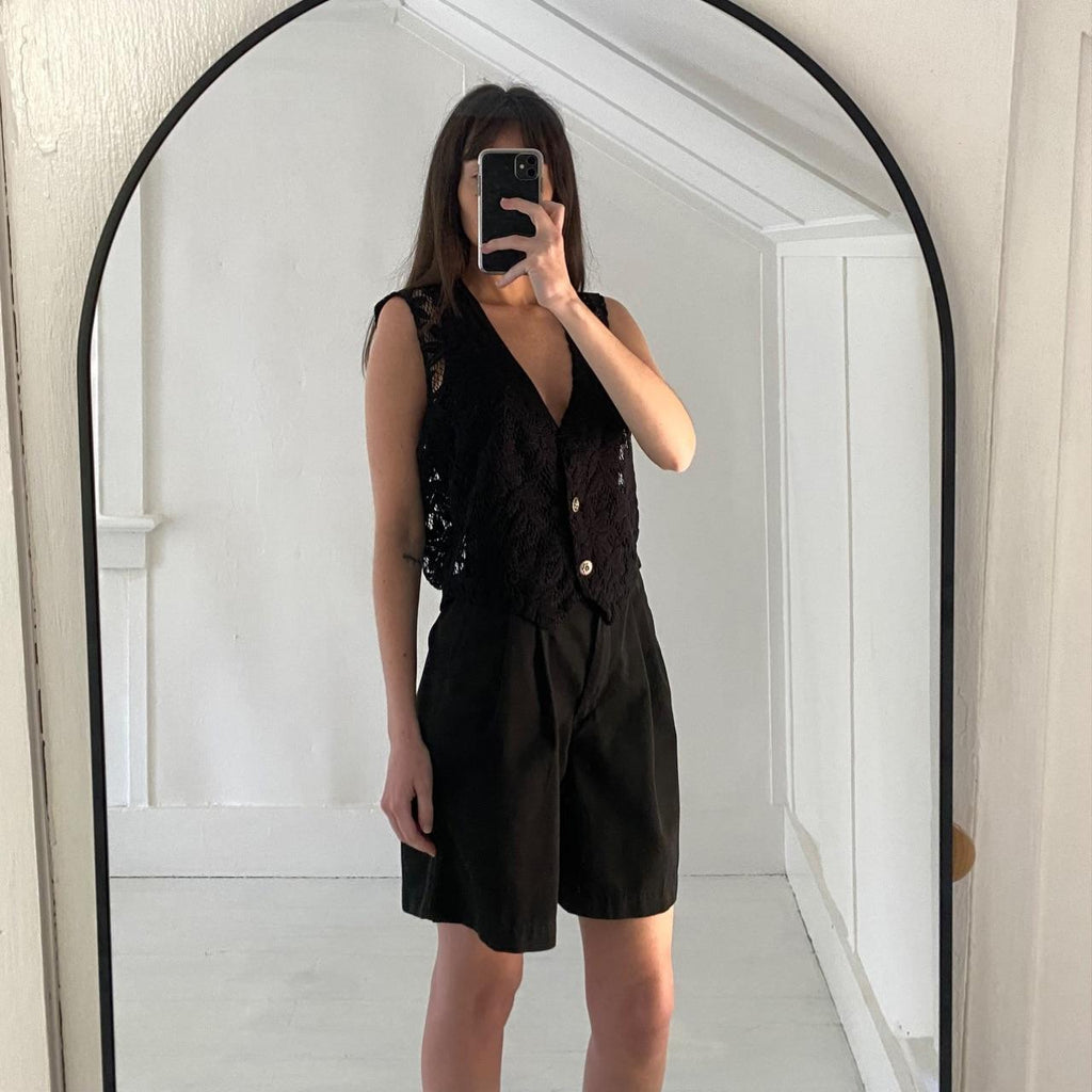 Clio Vintage 90s Sheer Lace Knit Vest Size S