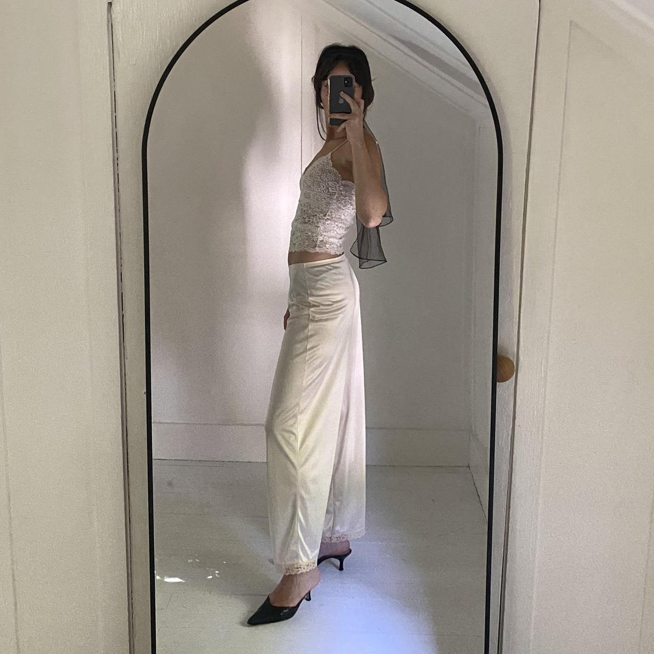 Vanity Fair Vintage 60s Satin Lace Trim Slip Pants Size 7