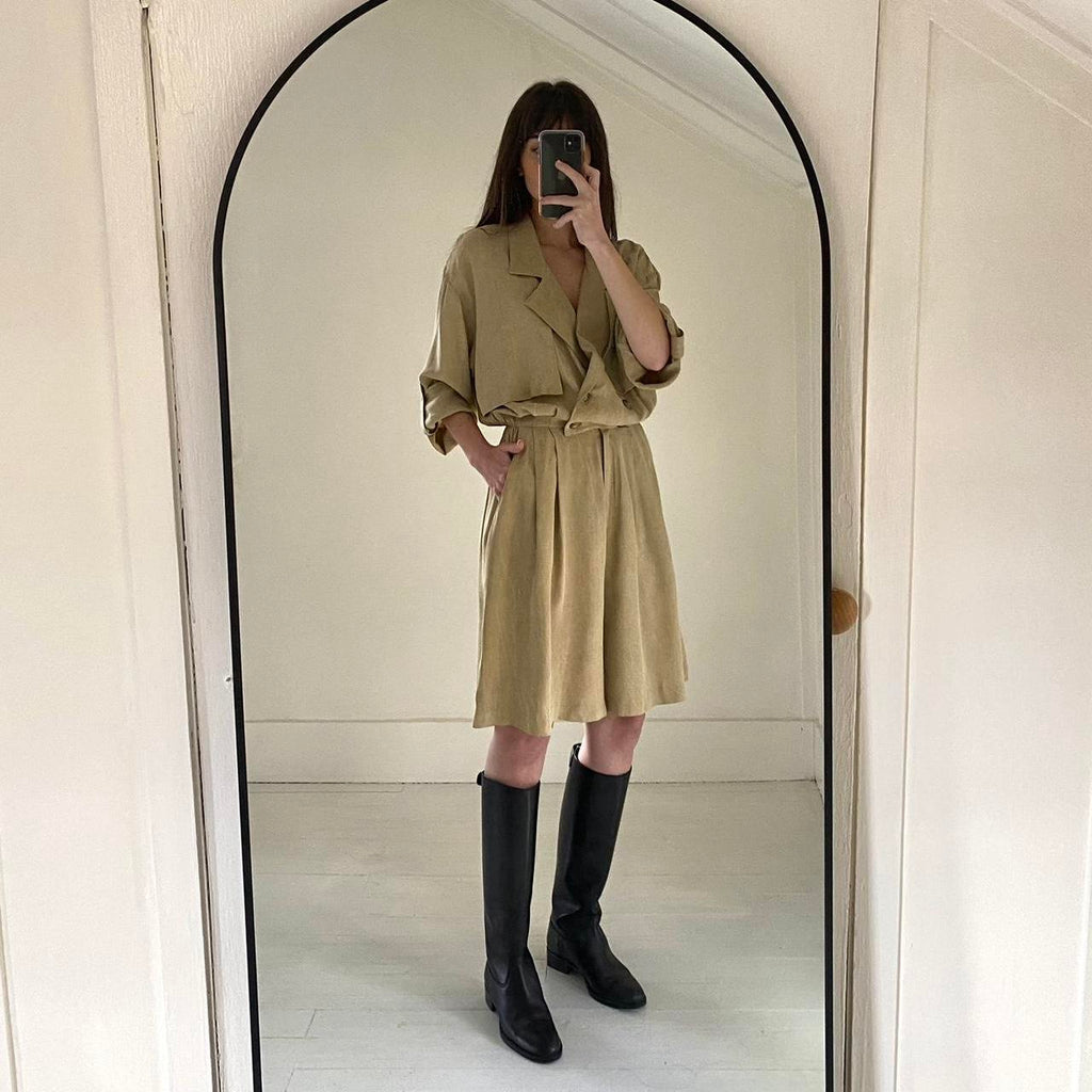 Dawn Joy Vintage 80s Double Breasted Trench Romper Size 13-14