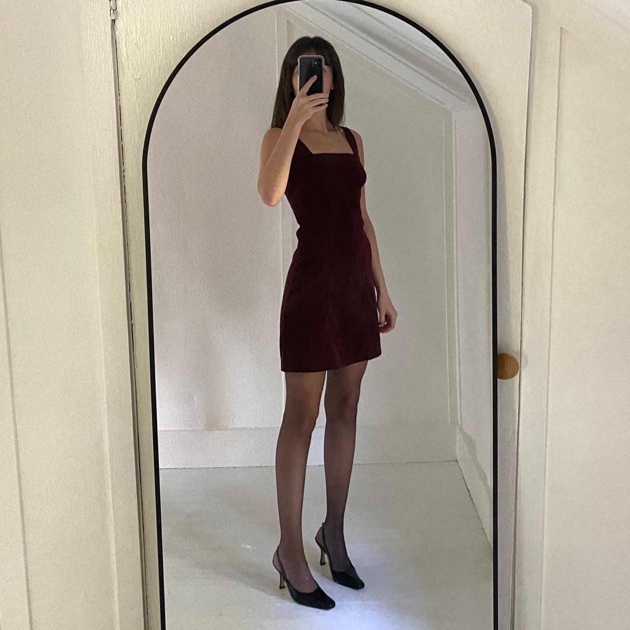 Iz Byer California Vintage Y2K Burgundy Velvet Mini Dress Size 7