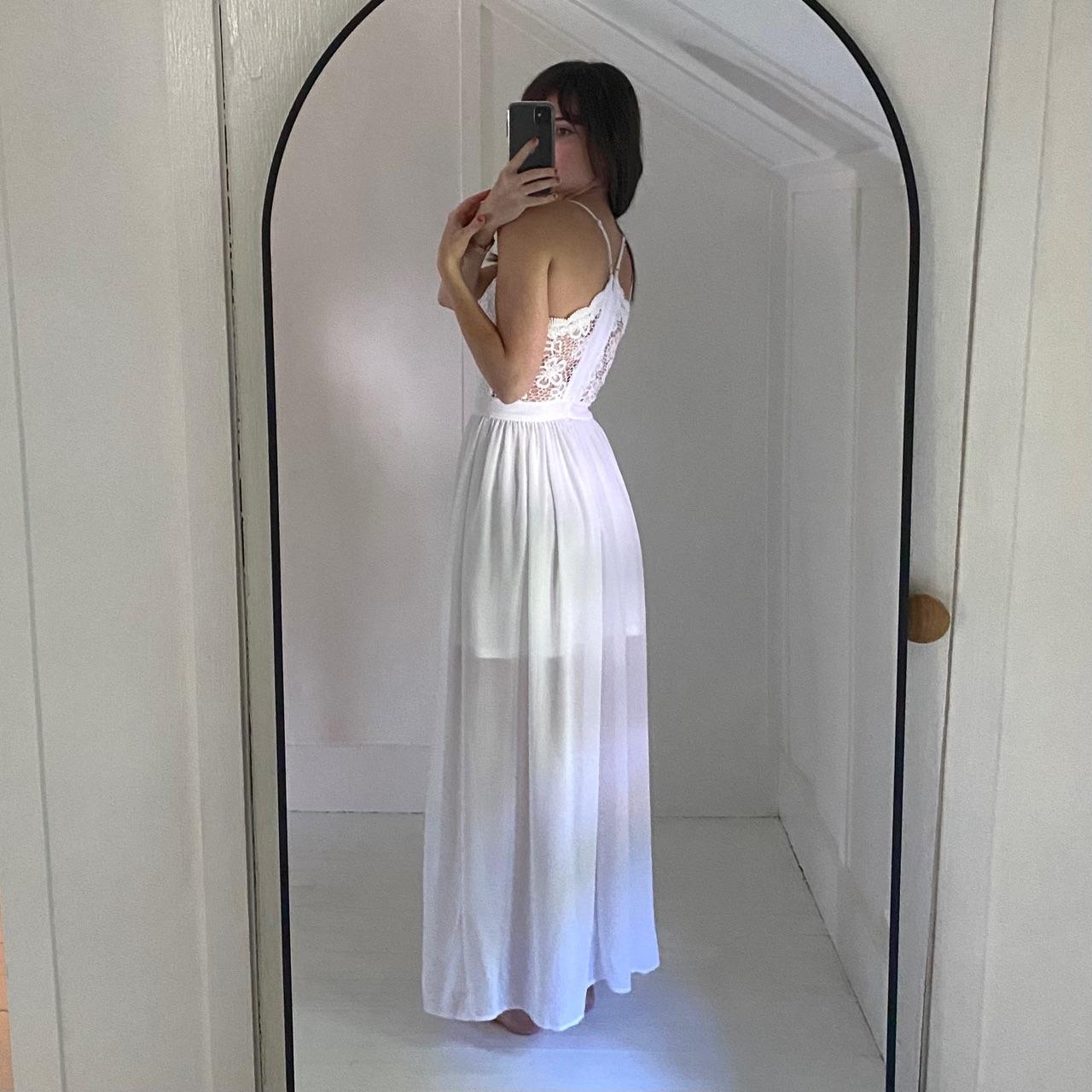 No Boundaries Crochet Trim Sheer Maxi Dress Size S