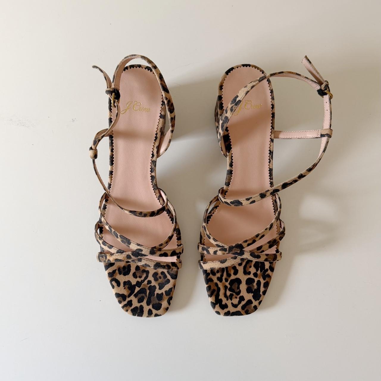 J. Crew Odette Strappy Sandals in Leopard Suede NWOT Size 10