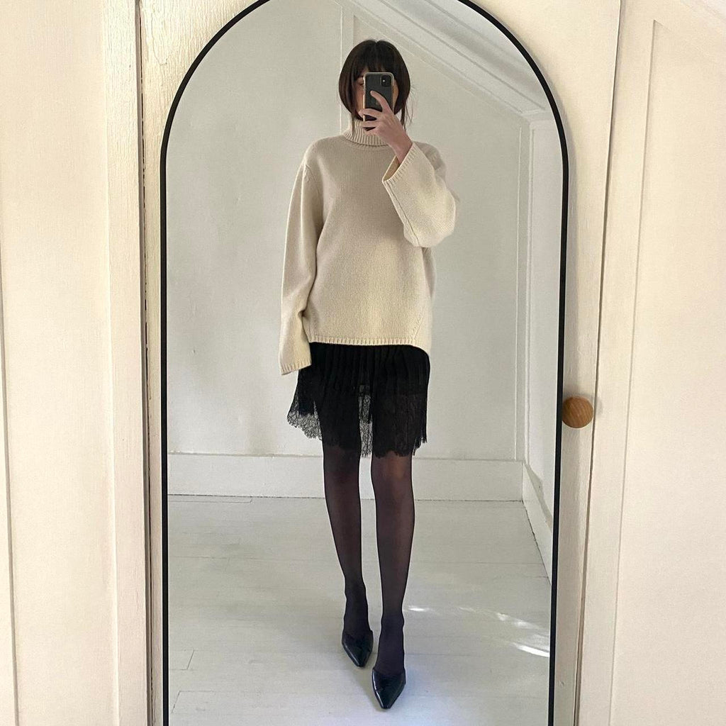 Totéme Wool Cashmere Turtleneck Sweater in Macadamia Size XXS